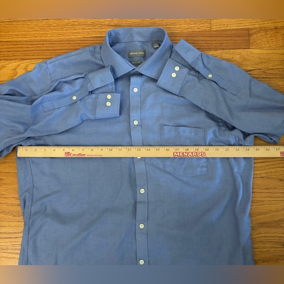 Michael Kors Button Up Shirt Men’s XL Blue Regular Fit Collared Front Pocket - Picture 4 of 5